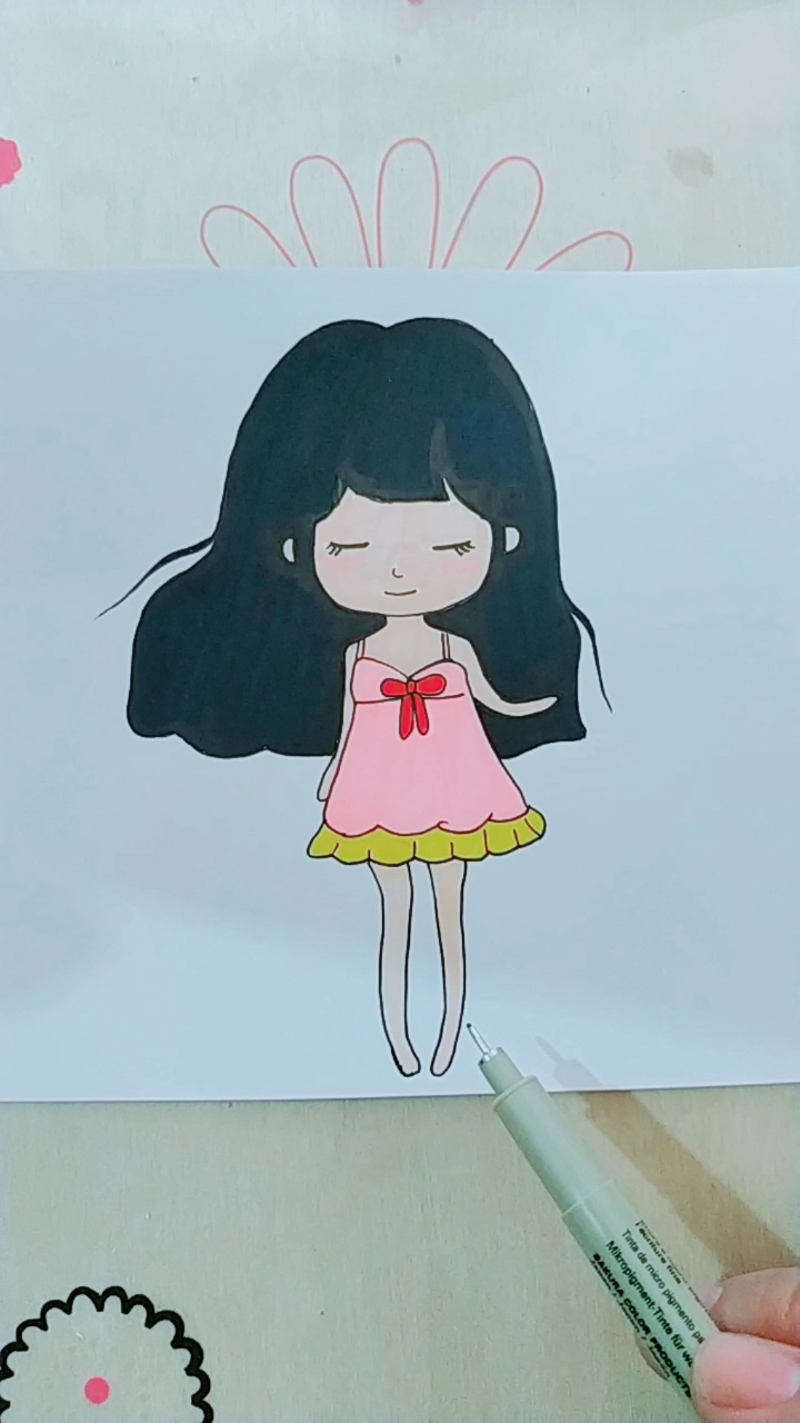 #简笔画#可爱小女孩简笔画
