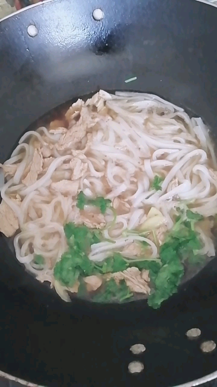 瘦肉汤河粉,加点香菜完美!