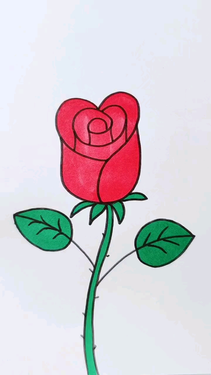 简单画玫瑰花