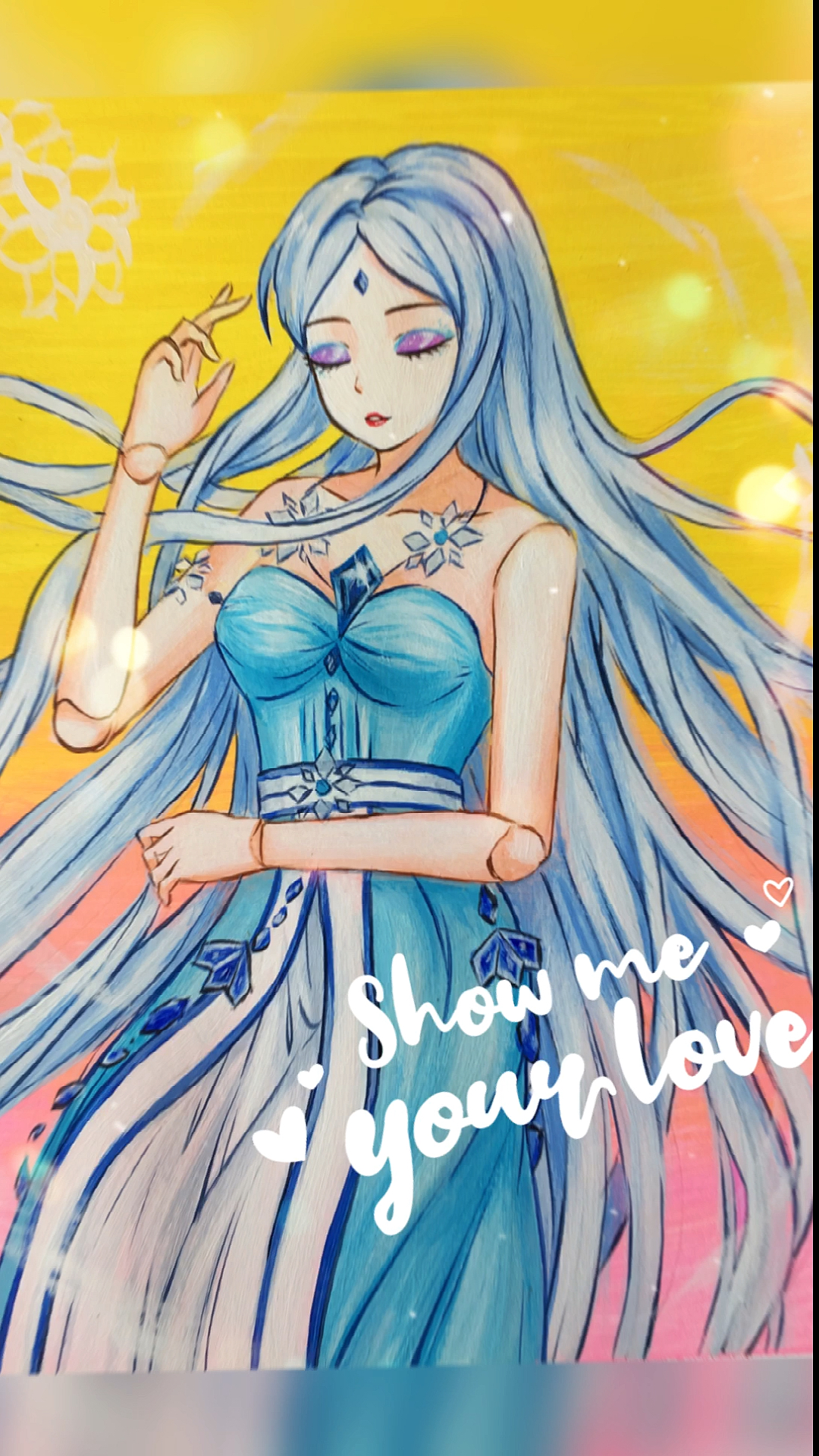 #画画#叶罗丽冰公主,睡着的样子还有点可爱呢～
