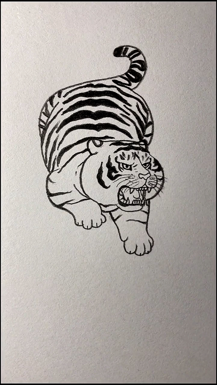 #简笔画#画一只凶猛的老虎
