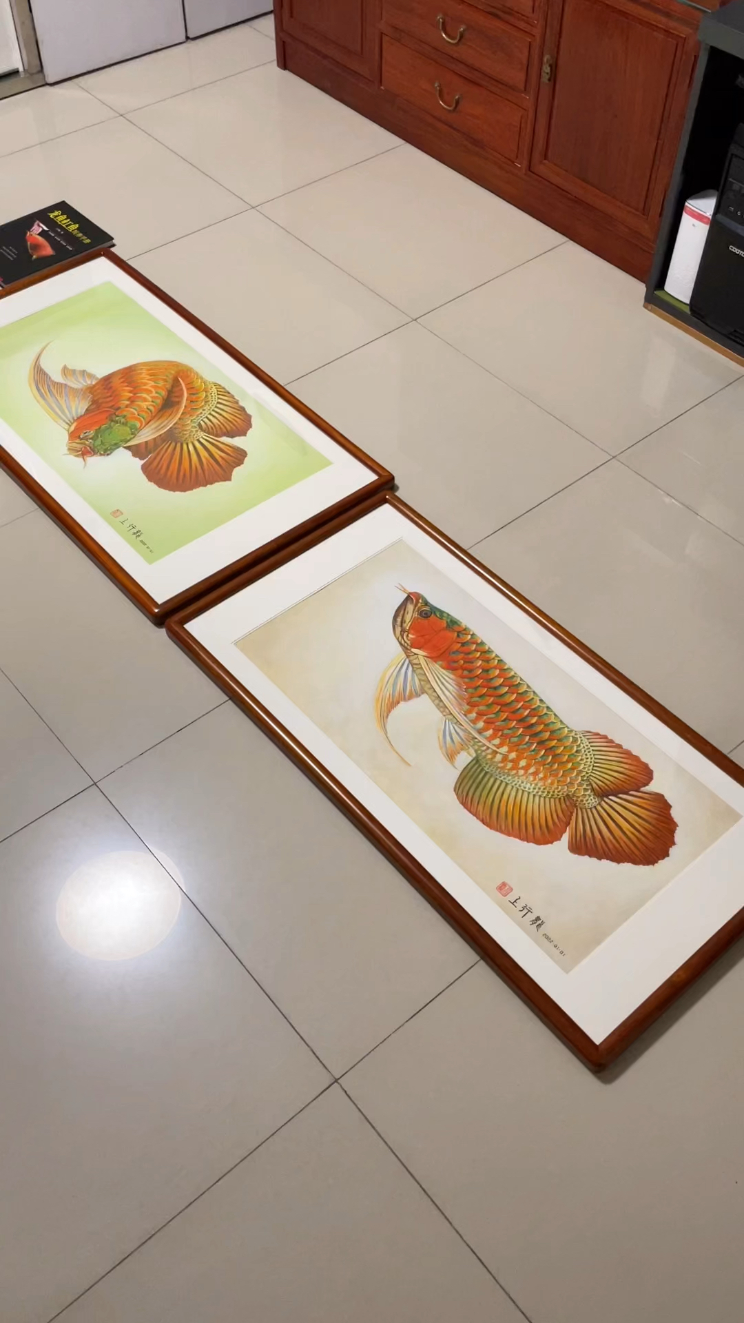 #龙鱼#红龙鱼纯手绘,每幅原创独一,雨露麻布画,非纸画!