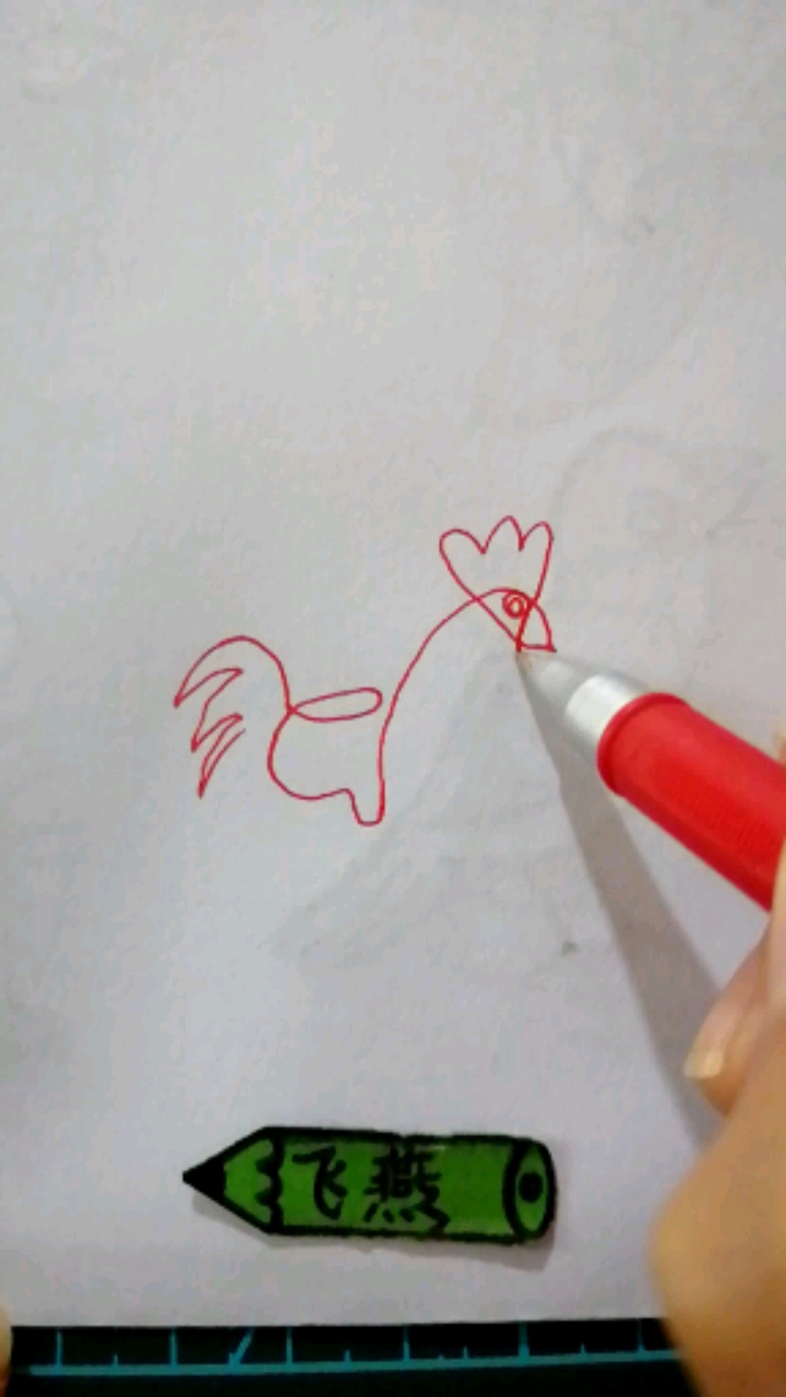 一笔画出大公鸡