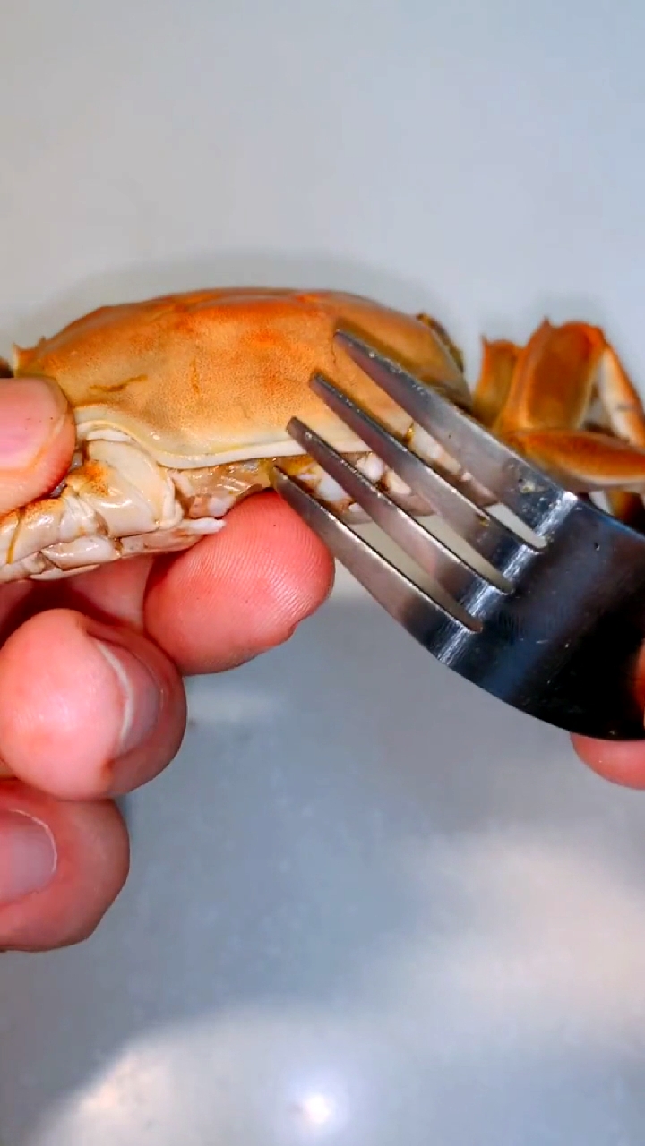 #家乡特色美食#如何用叉子吃螃蟹呢?你学会了吗?关注我!带你吃更肥螃蟹!