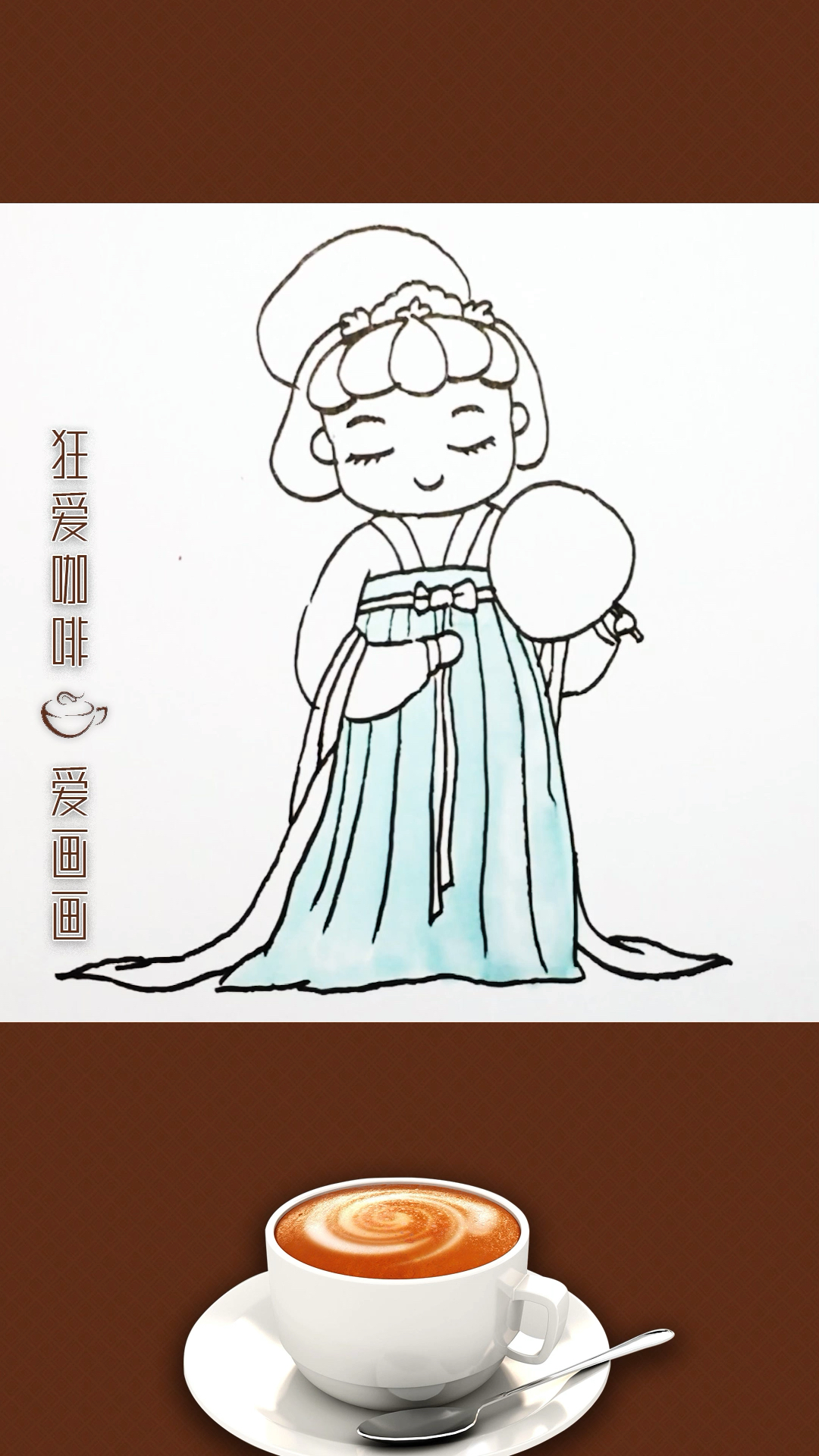 #简笔画#简笔画唐朝美人画一个