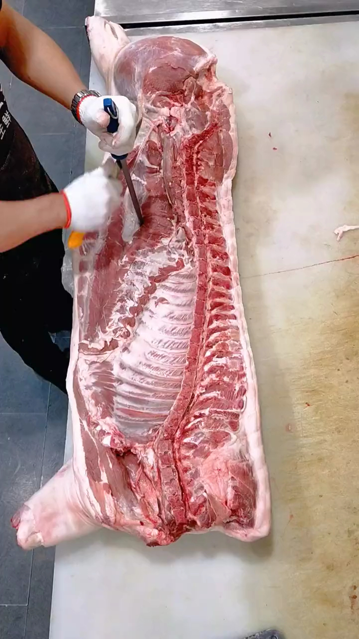 #刀功#猪肉分解全过程,大家看看这个手法怎么样?