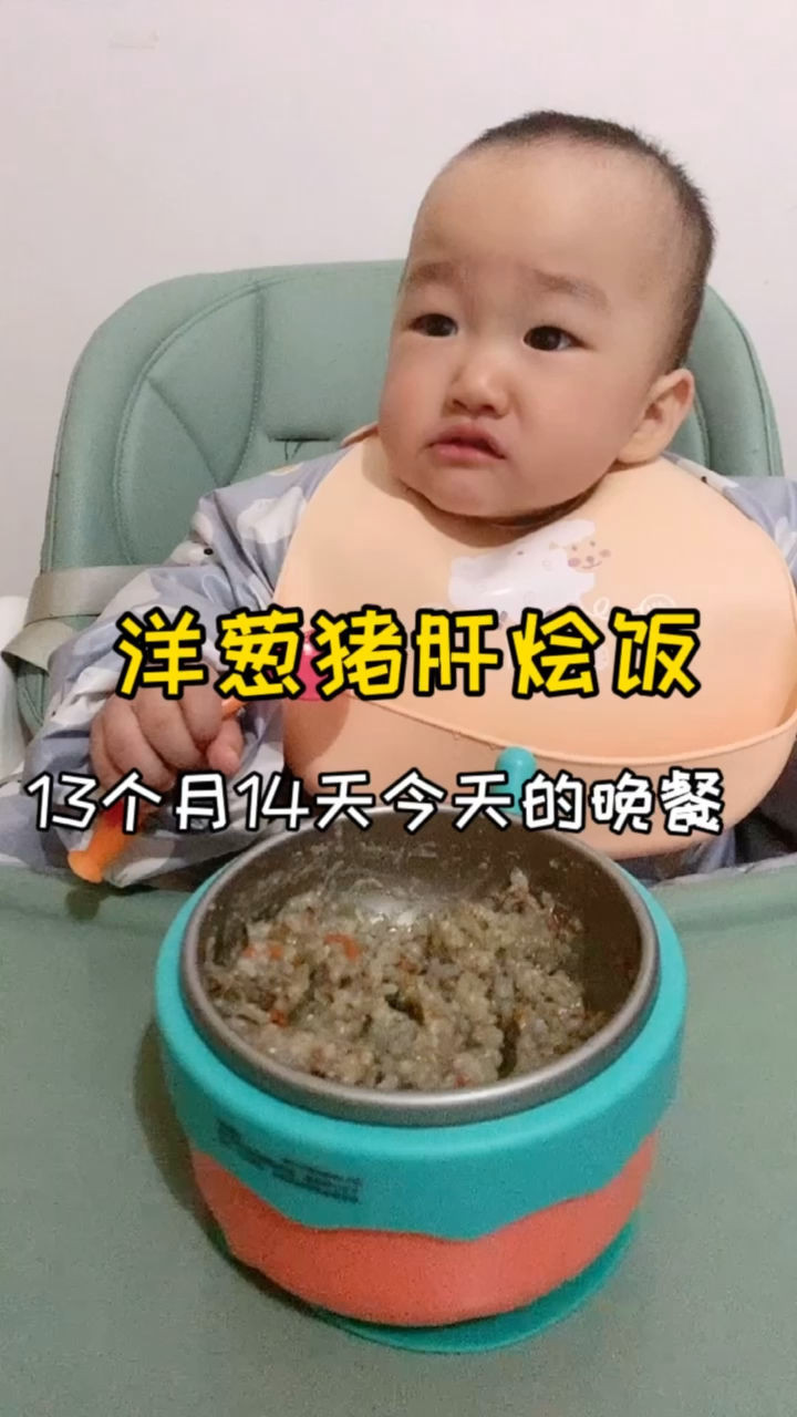 洋葱猪肝烩饭,预防宝宝缺铁性贫血可以这样吃