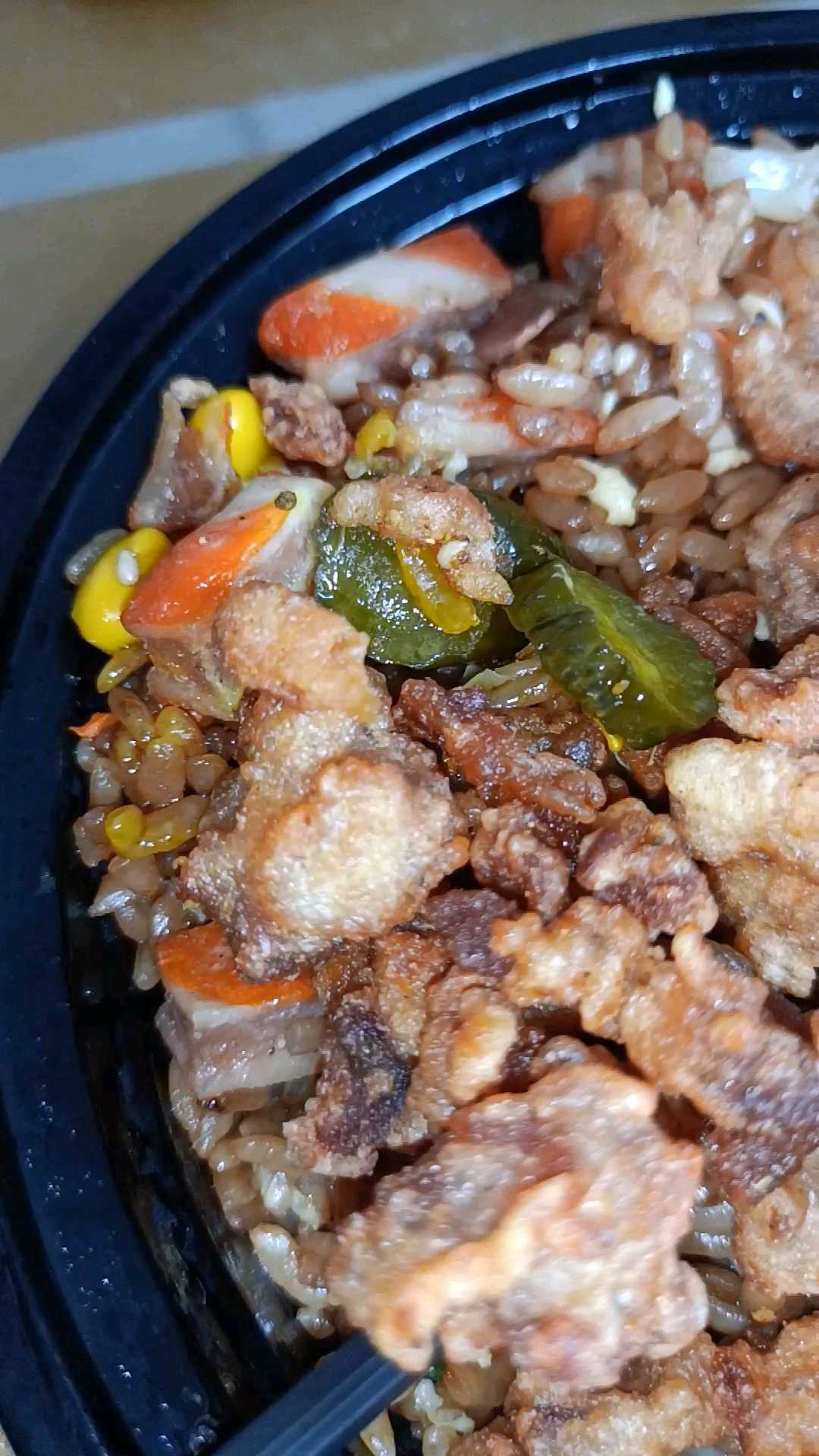 虾仁蟹排炒饭配小酥肉