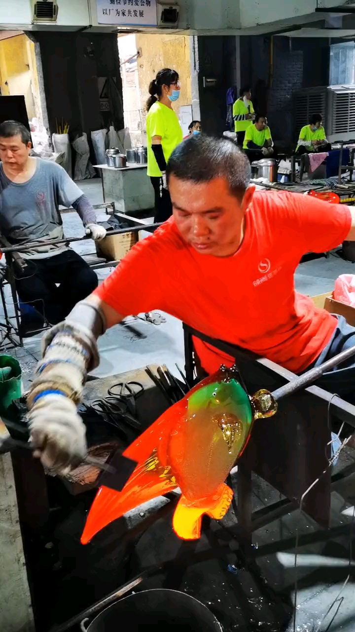 玻璃大摆件制作深海大金鱼