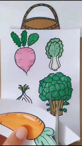#简笔画#拿着篮子去拔蔬菜吧,一学就会。