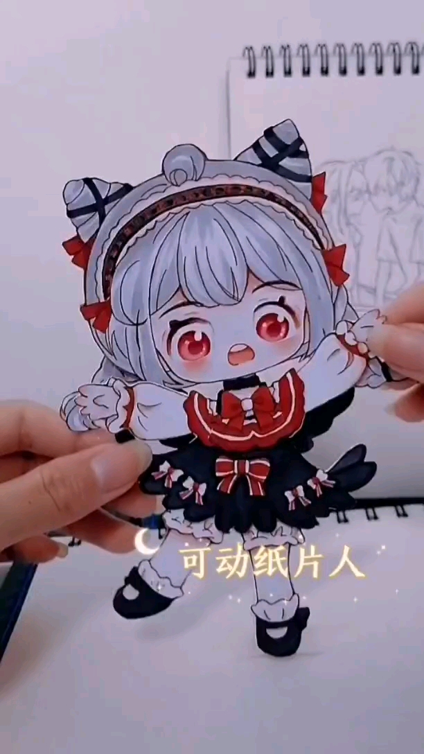 #手工制作#可动纸片人黑天鹅奥杰塔同人,听了大家的建议我给眼睛做了改进,看看这样会不会好一