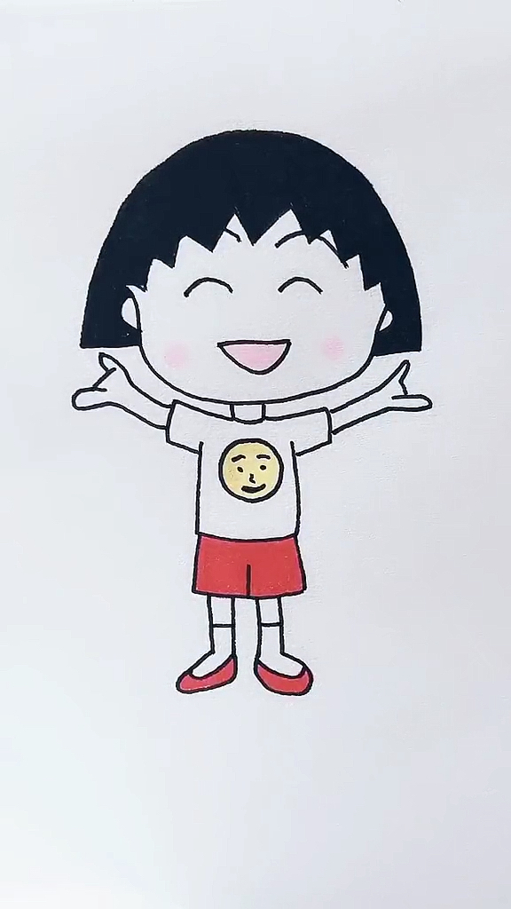#画画原来如此简单#画樱桃小丸子#简笔画#卡通人物