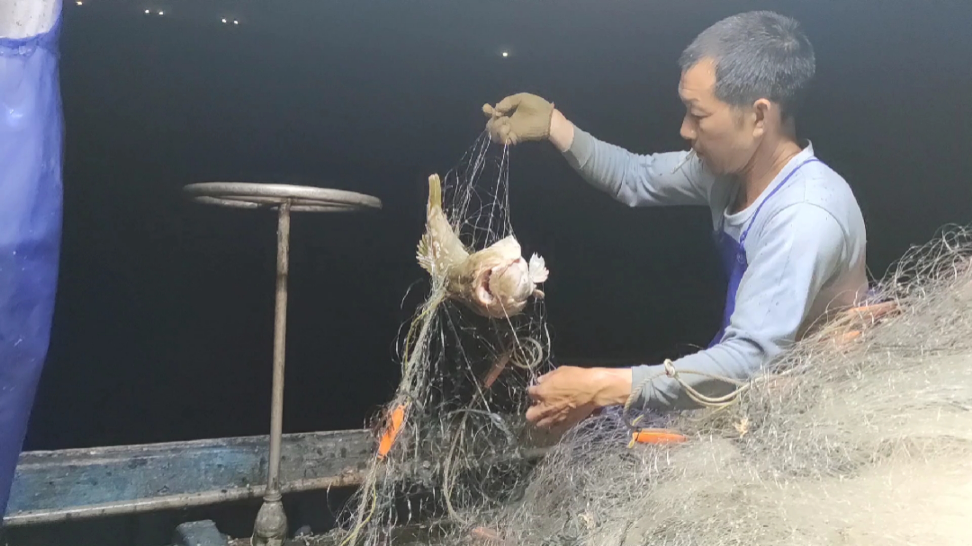 #轻知计划#彪哥在外海用大网抓大货,既有8斤的大头鱼,又有6斤的大牛尾(上)