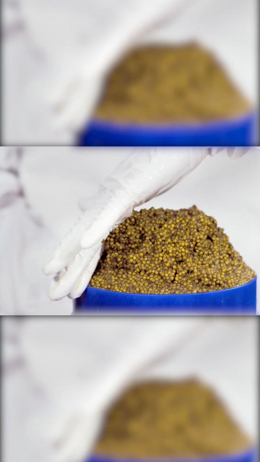 根据鱼的种类不同,鱼子酱的颜色也分好多种,有黑色的,也有黄色的,非常好看。