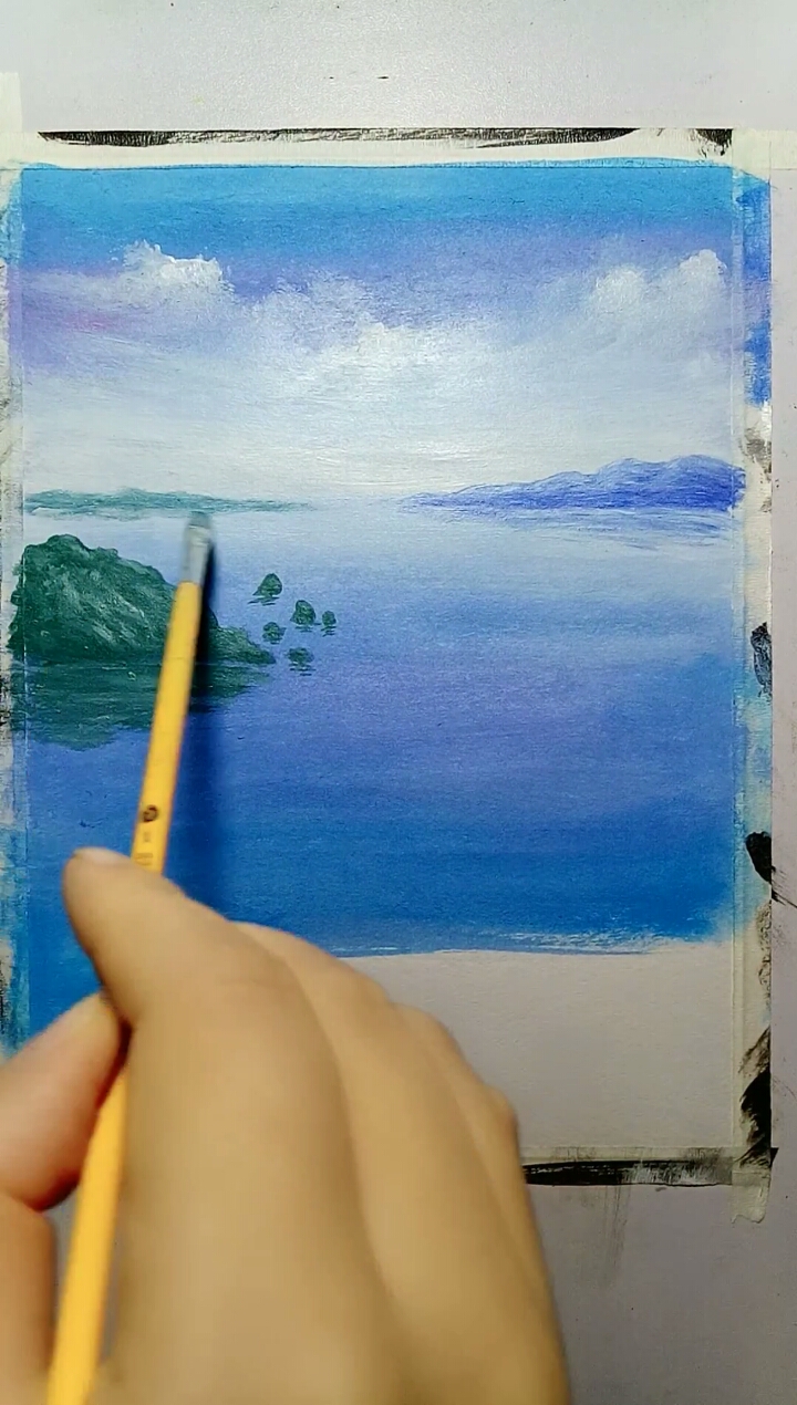 #原创绘画#画个钓鱼的好地方