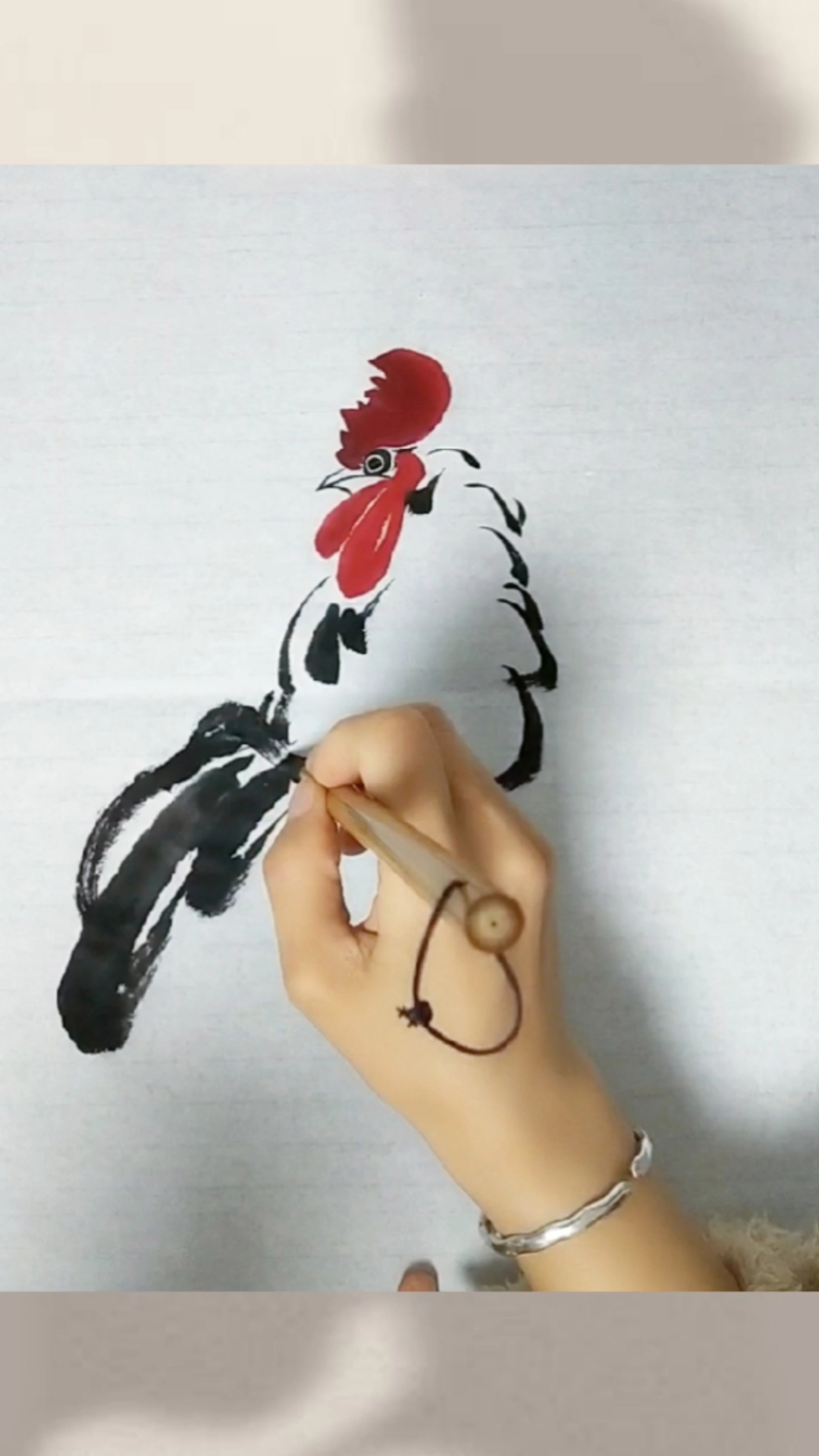 #画画原来如此简单#写意公鸡简单画法