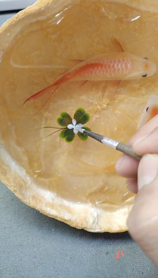 #3D立体树脂画#柚子鱼树脂画,嗯好香是真的香