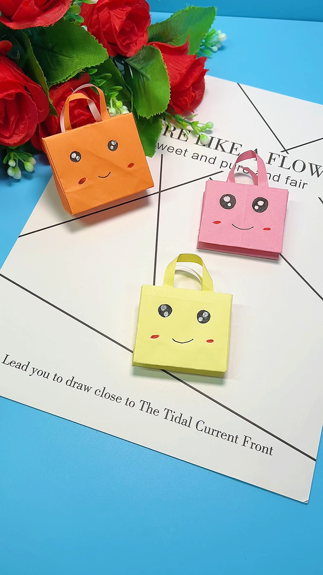 #折纸#一起来折可可爱爱的手提袋吧