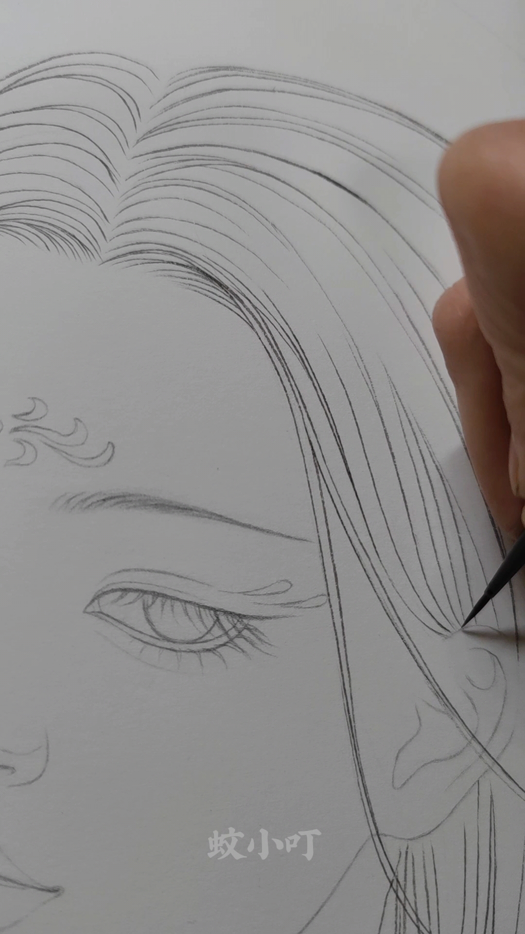 #水彩线稿#原创古风插画