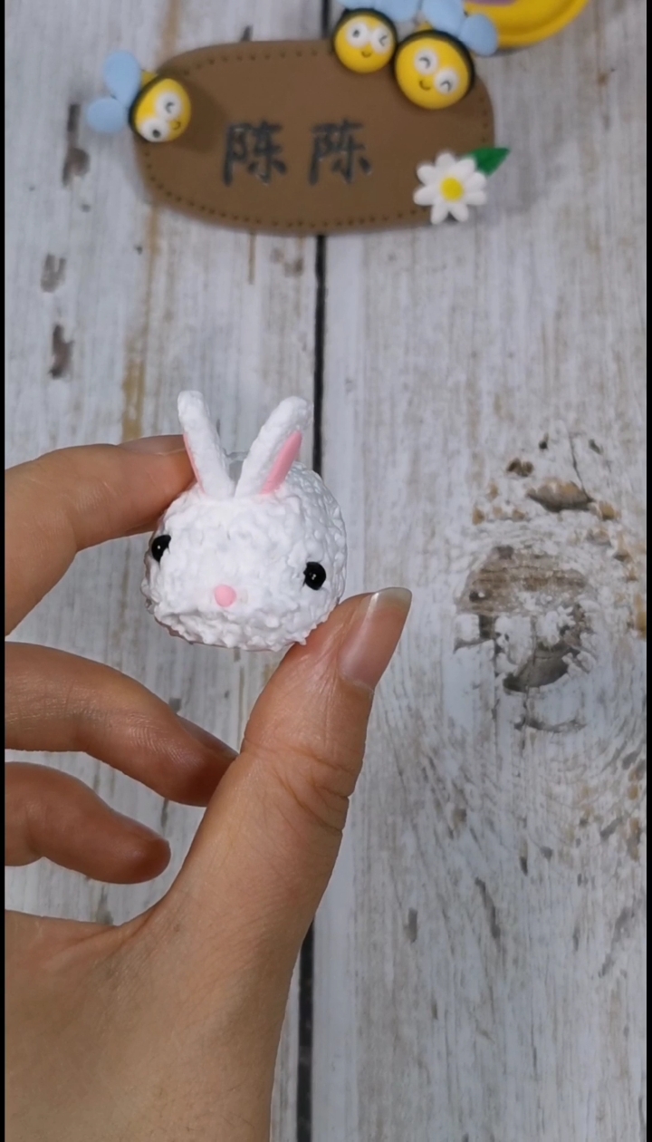 #超轻粘土#毛绒绒的小兔子