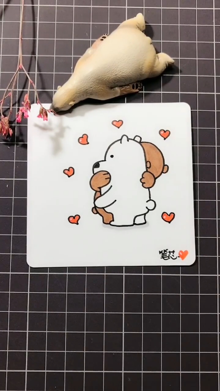 一对可爱小熊简笔画