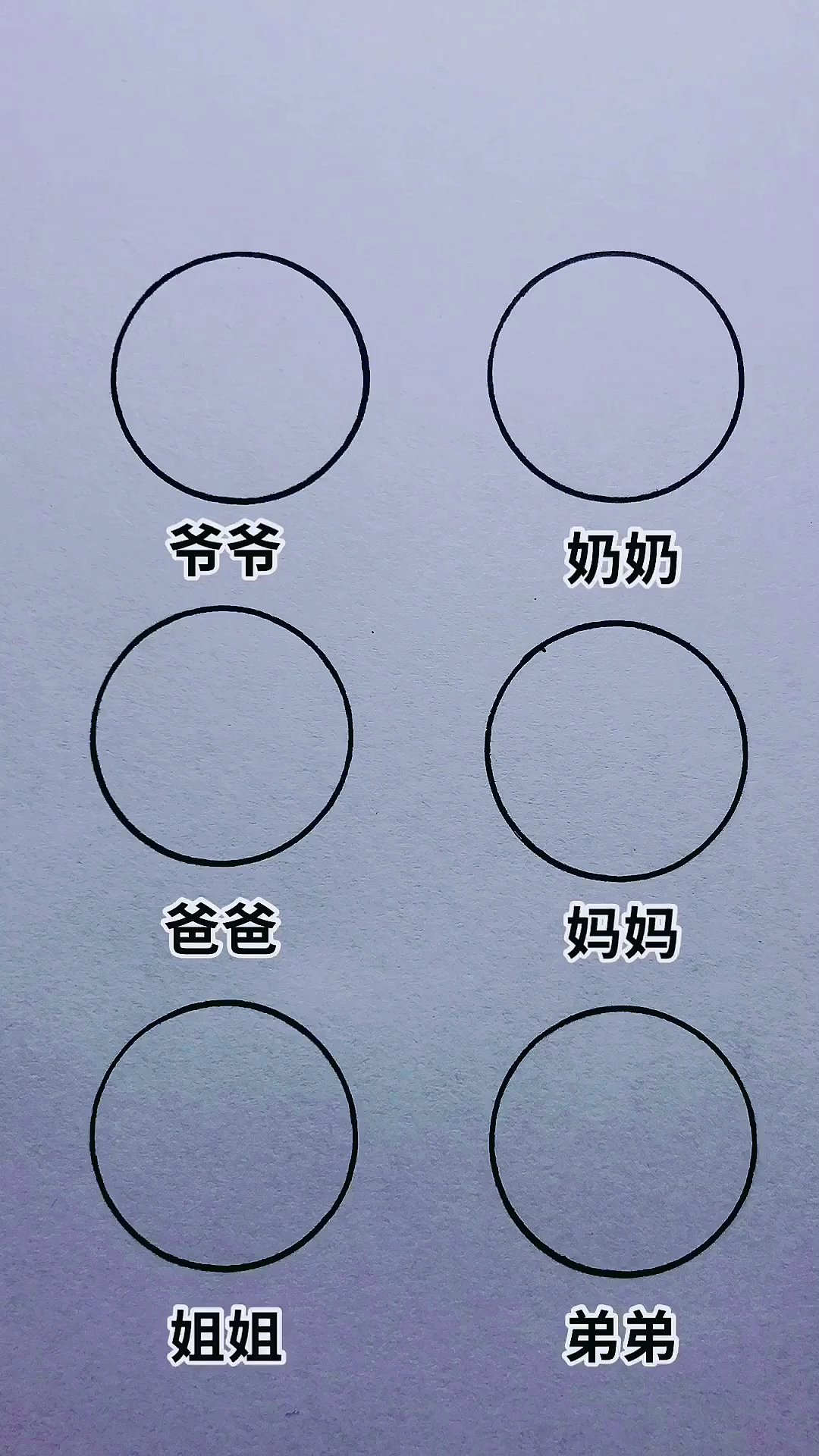 #简笔画#圆画幸福一家人