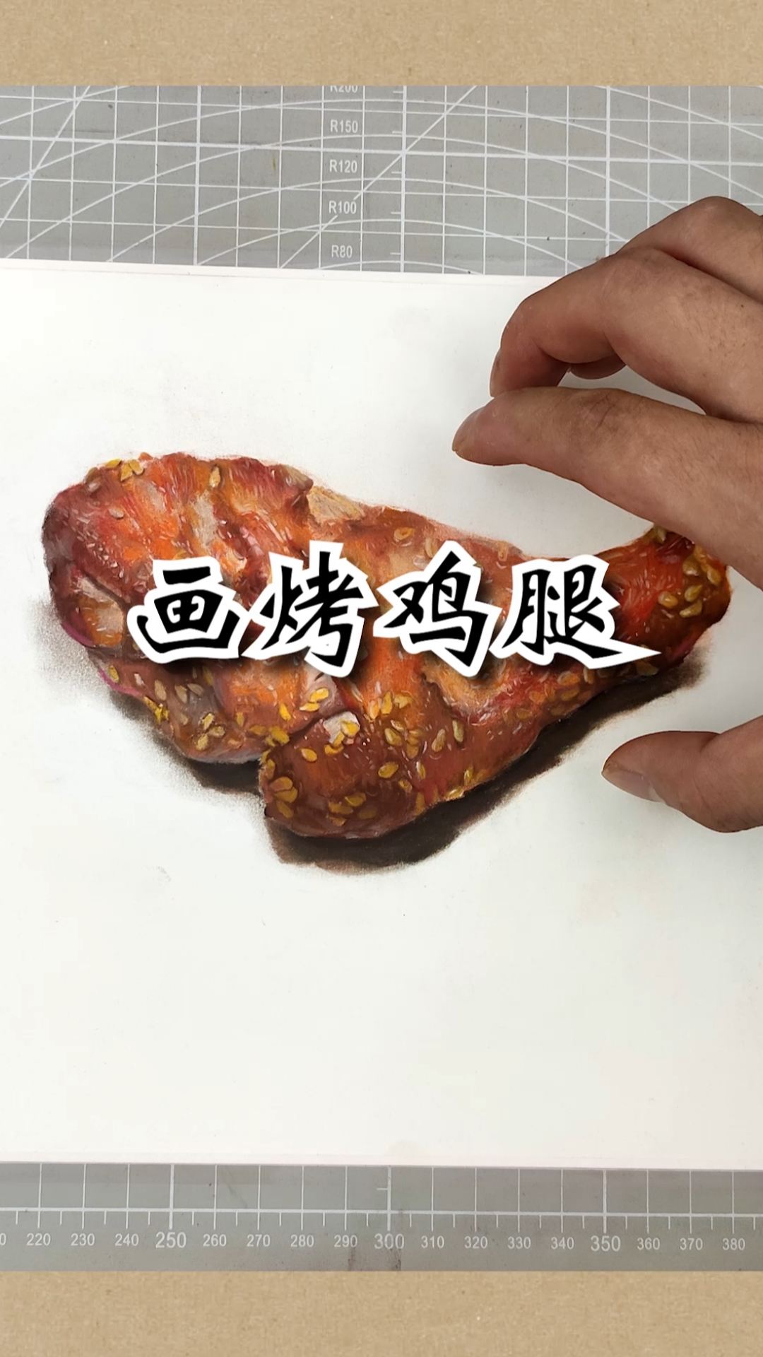 #超写实手绘#画一个美味烤鸡腿!