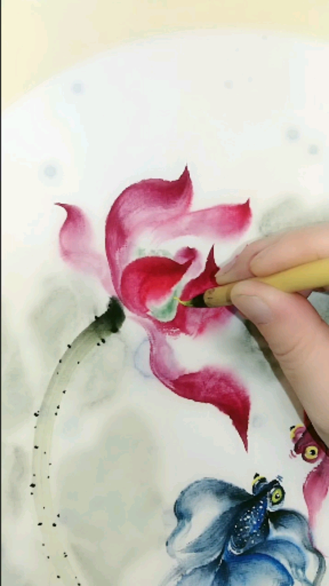 #中国画#画荷花很简单