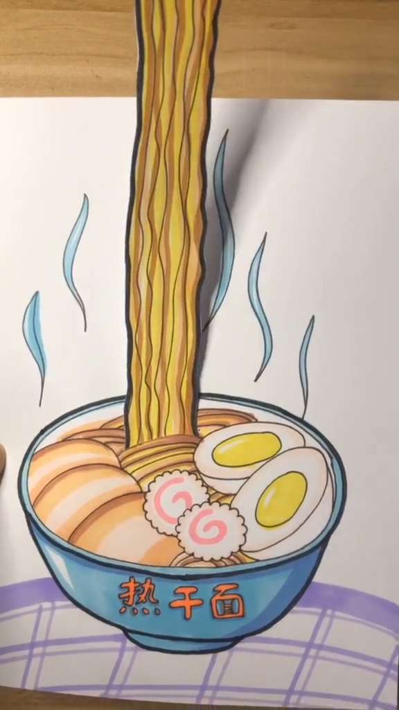 #马克笔绘画#做一碗面条尝尝