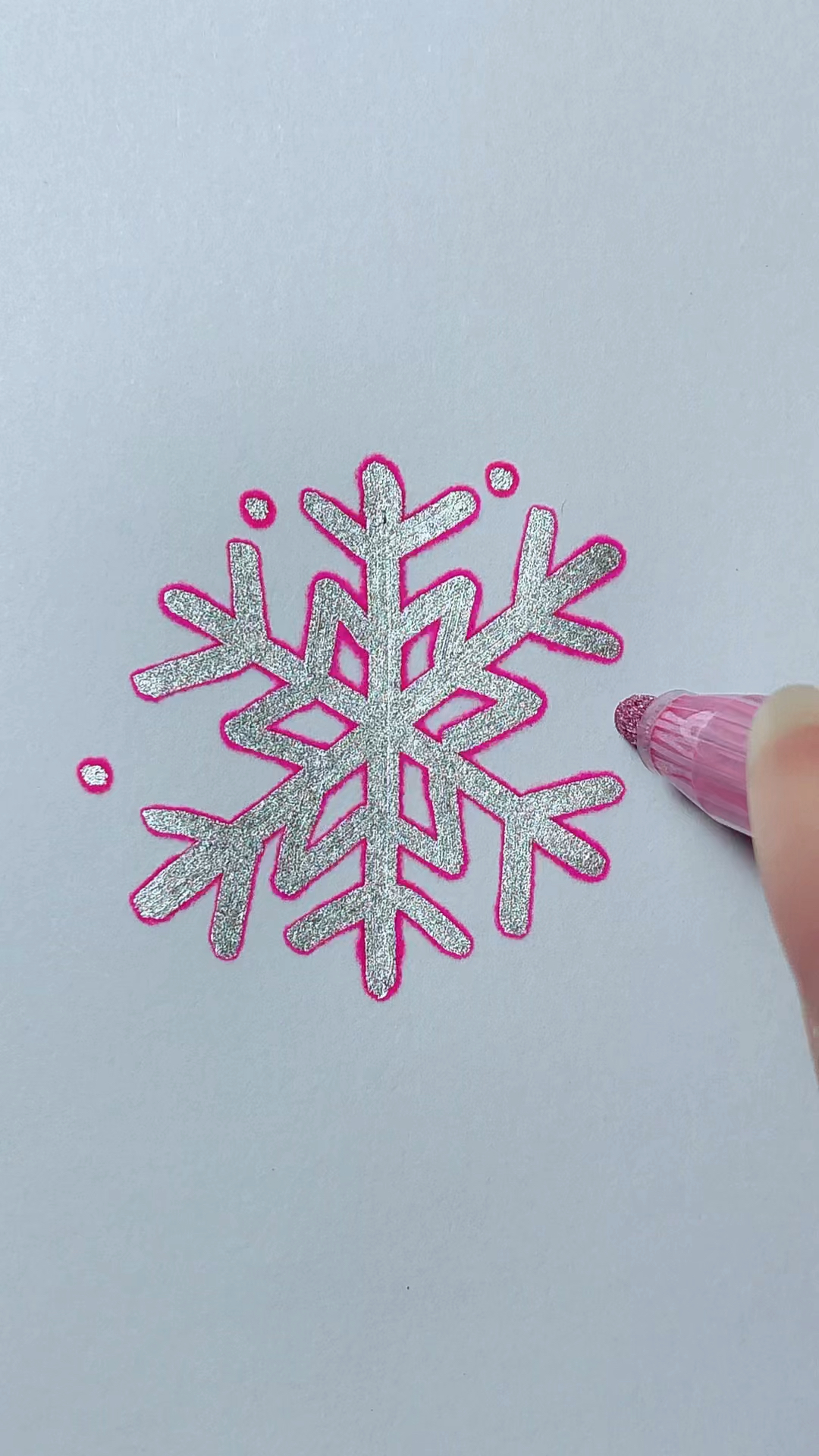 #简笔画#雪花这样画,太简单了