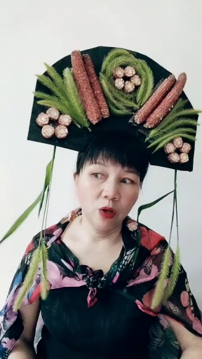 #搞笑视频#古装戏一样可以做到很搞笑!头饰材料:玉米轴、狗尾巴草