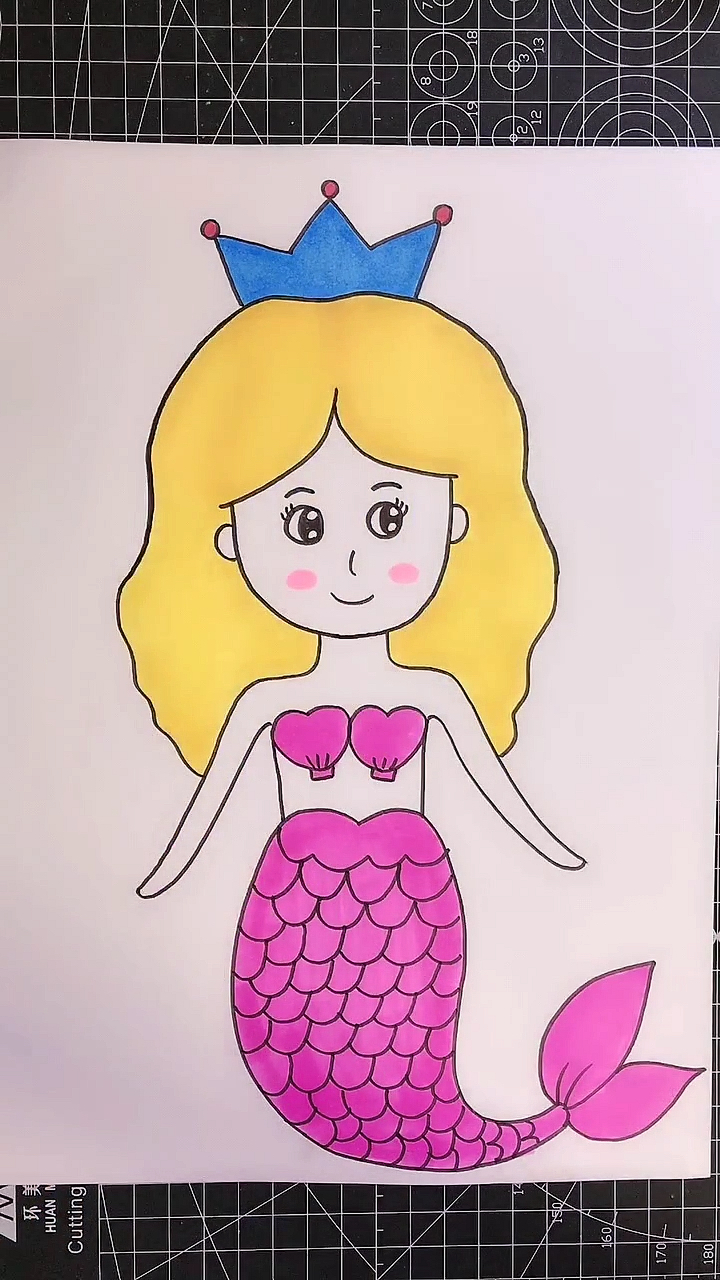 #画画原来如此简单#教孩子用手掌画美人鱼