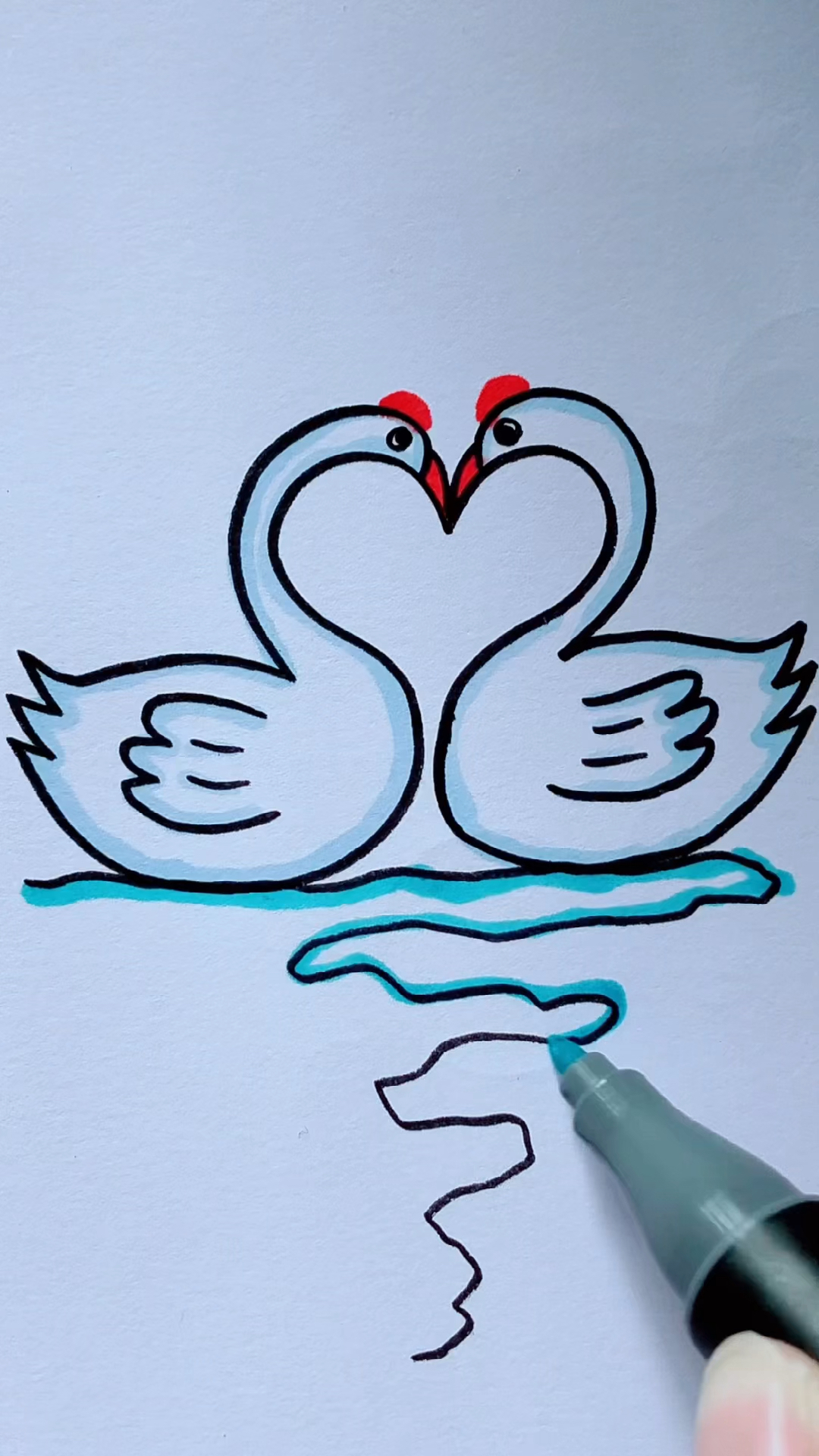 #简笔画#简笔画大白鹅