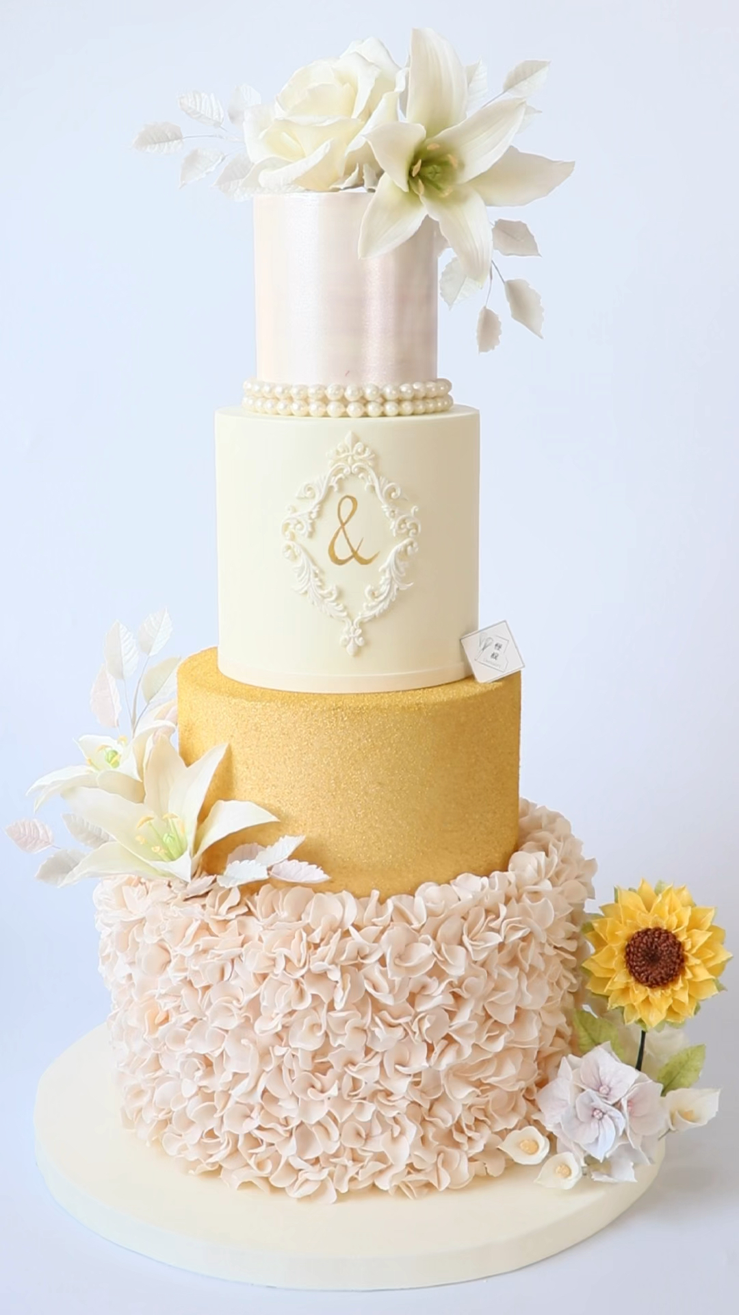 婚礼甜品台摆台蛋糕手工巧克力捏塑蛋糕手工巧克力花卉装饰口感软糯香甜零基础