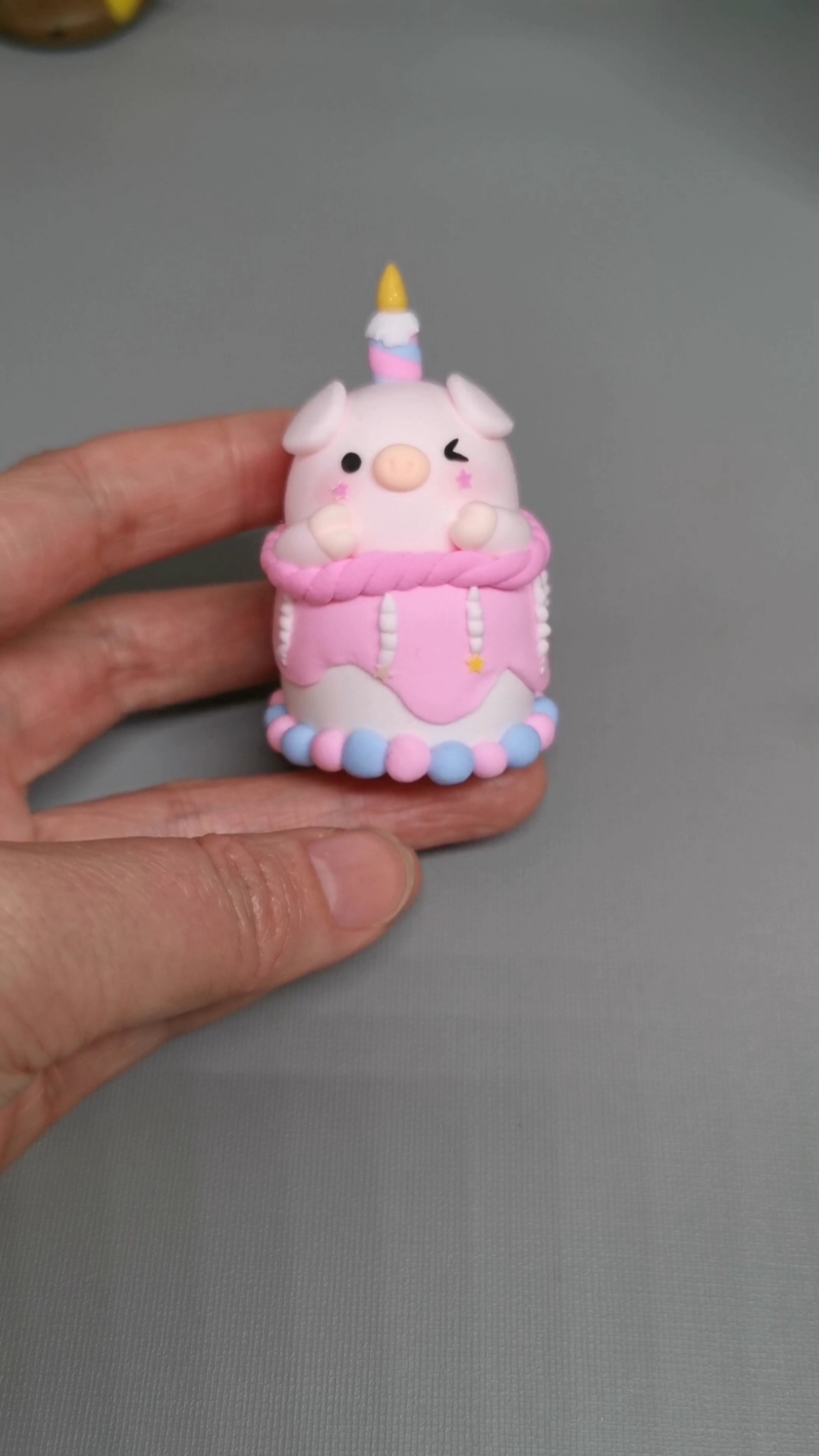 #超轻粘土#粘土蛋糕猪