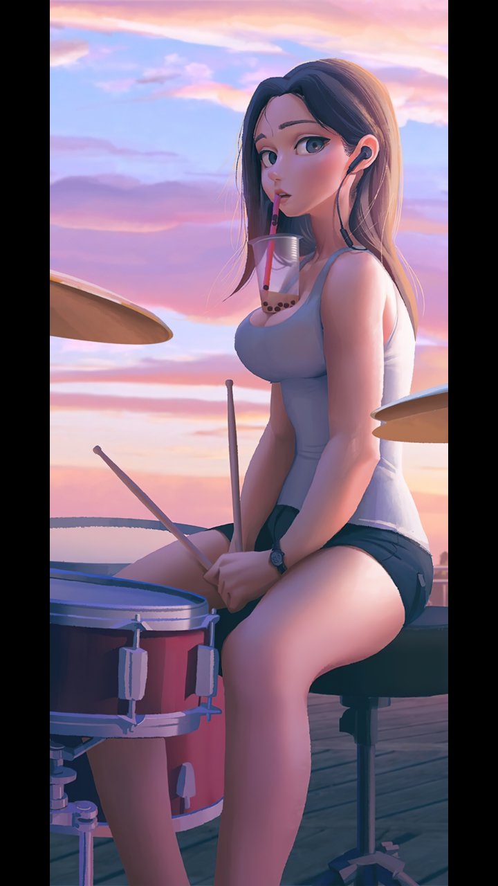 #动态壁纸#胸顶奶茶,有人可以吗