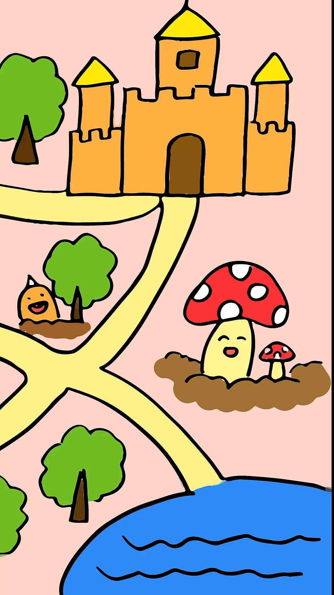 #简笔画#学画有趣的古堡探险儿童画