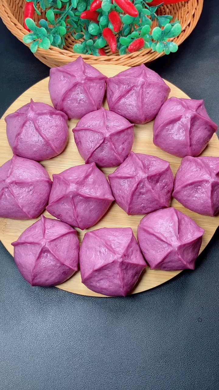紫薯豆沙包做法来了