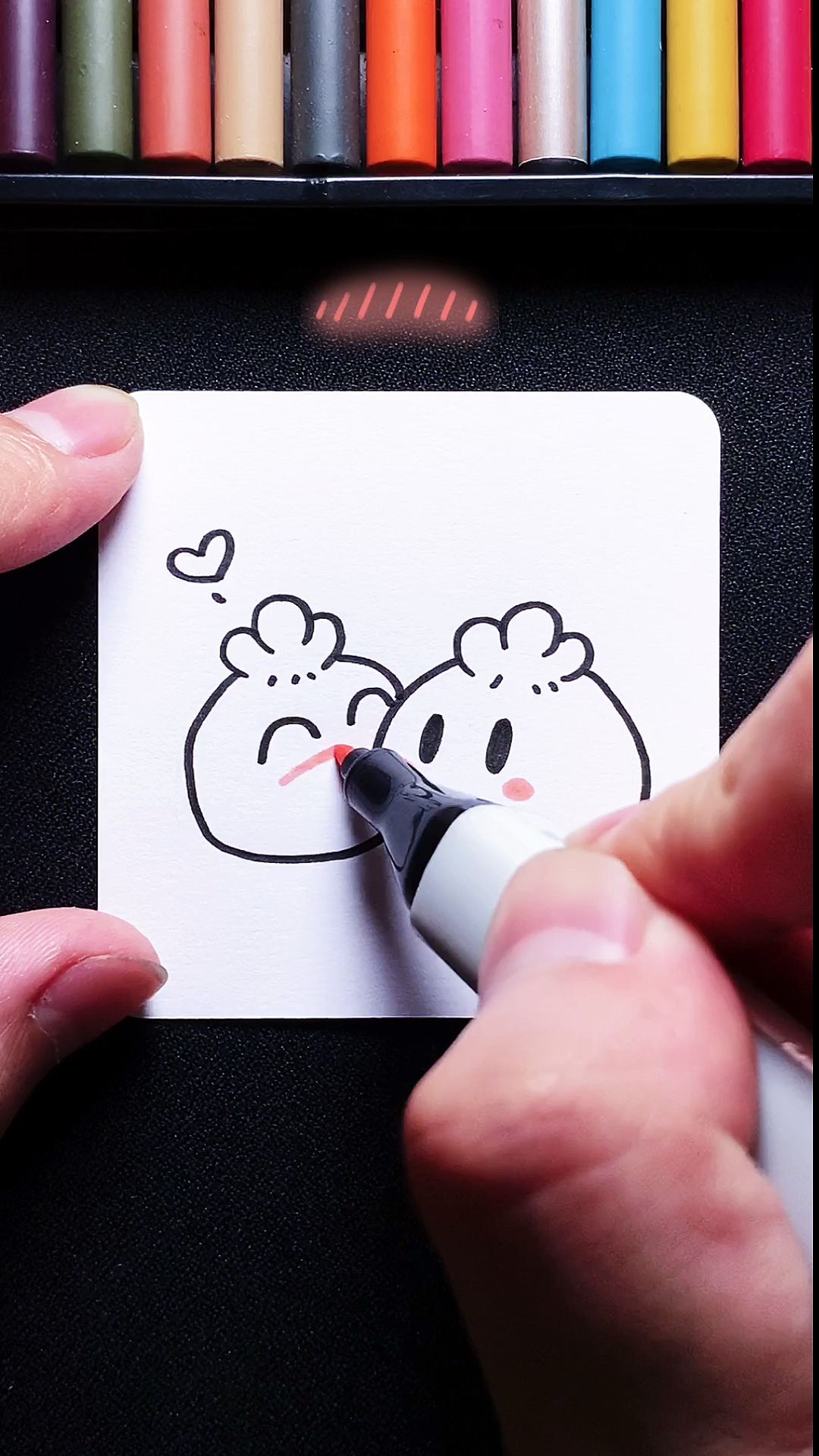 #简笔画#甜蜜小笼包简笔画来啦～以后吃包子必须对对吃