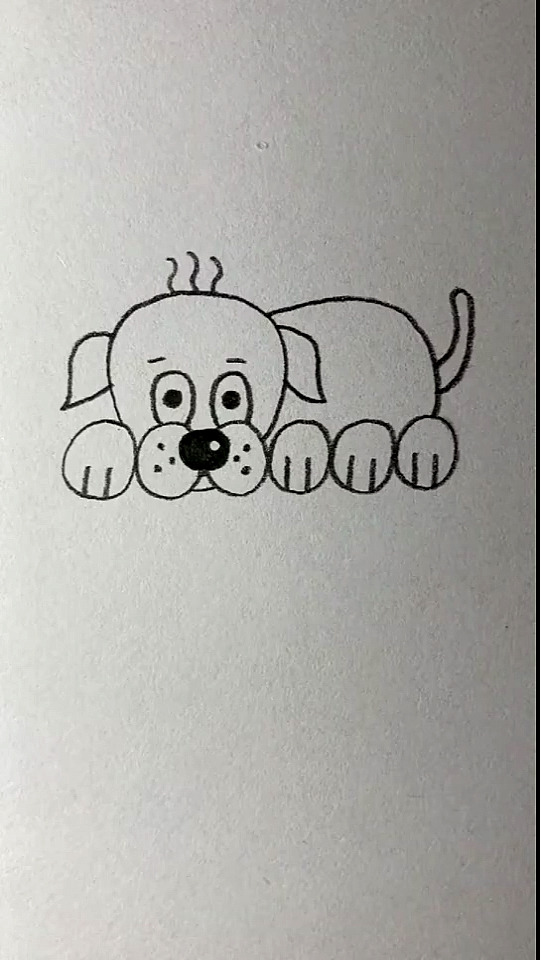 #简笔画#用6个鸭蛋画可爱的小狗狗