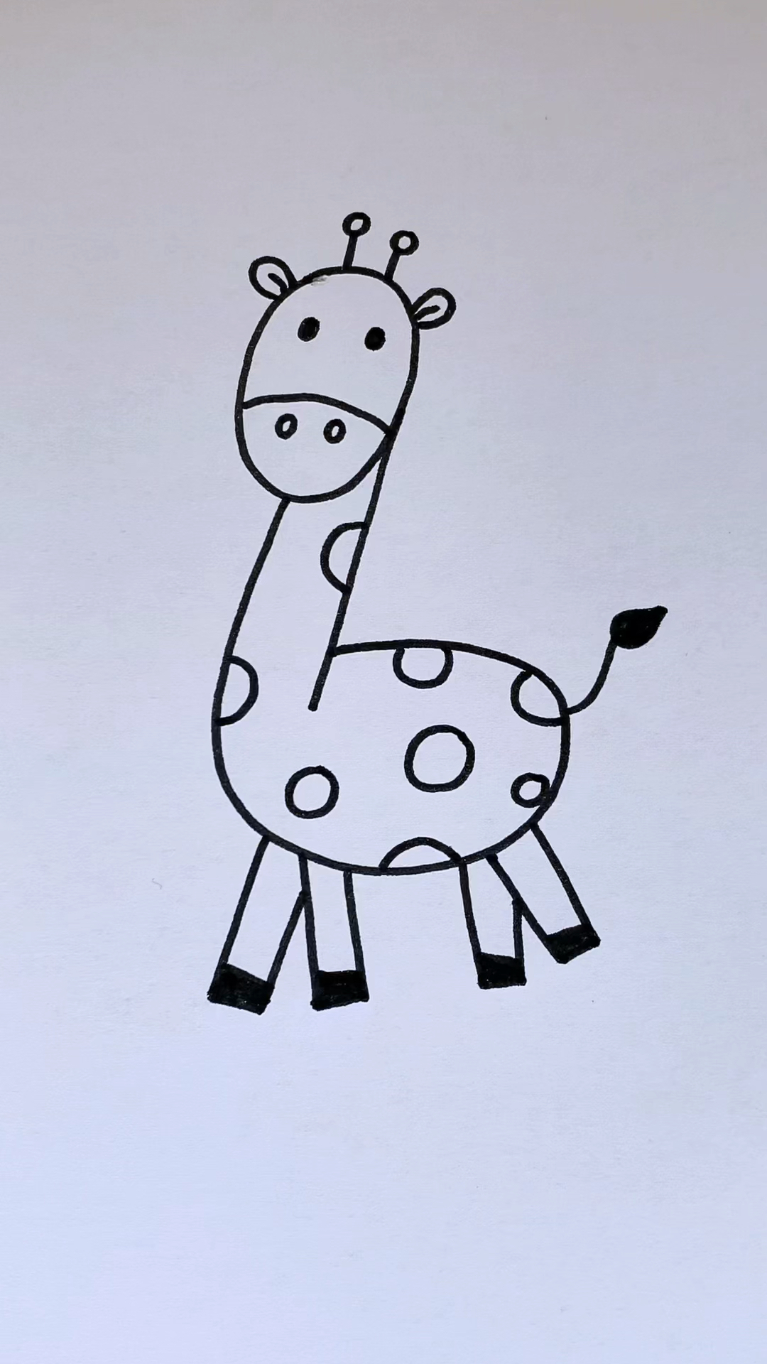 #简笔画#数字画长颈鹿