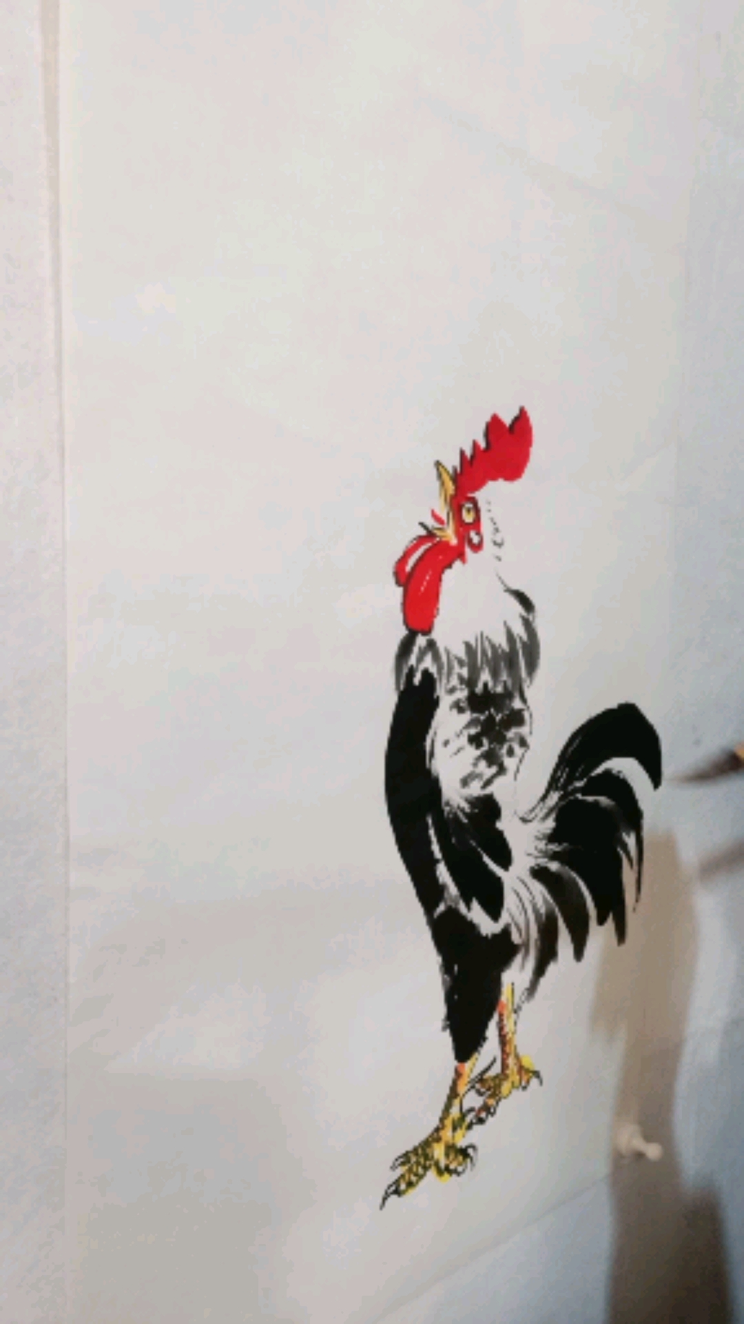 国画公鸡一叫天下白