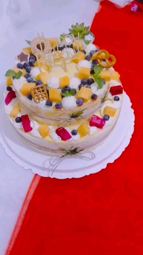 #生日蛋糕#双层芒果千层蛋糕