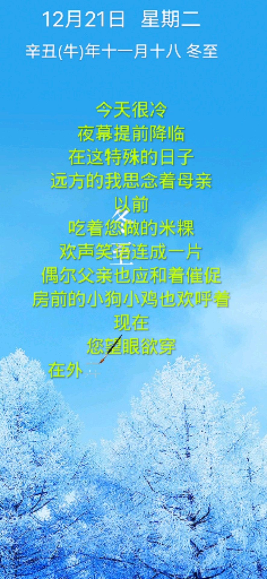 冬至情系母亲