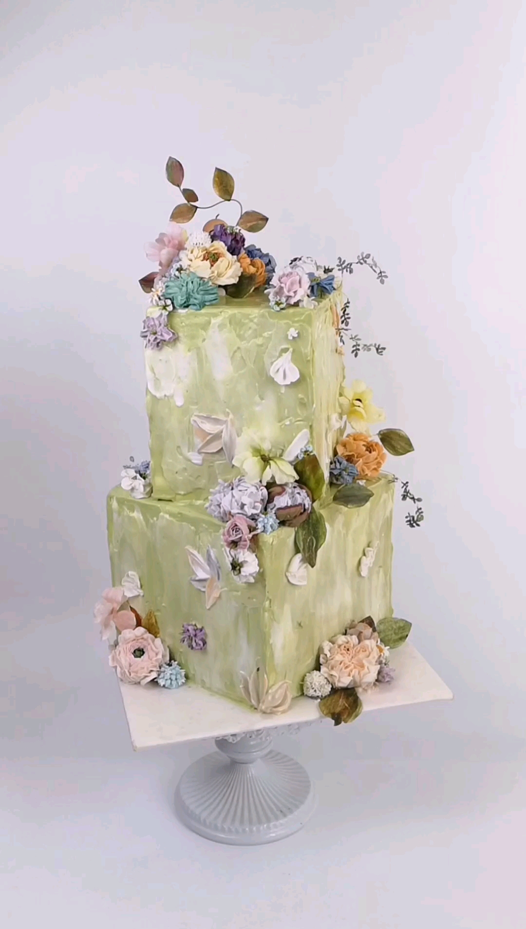 韩式裱花双层蛋糕,零基础学员作品。#裱花蛋糕##甜品##蛋糕##烘焙#