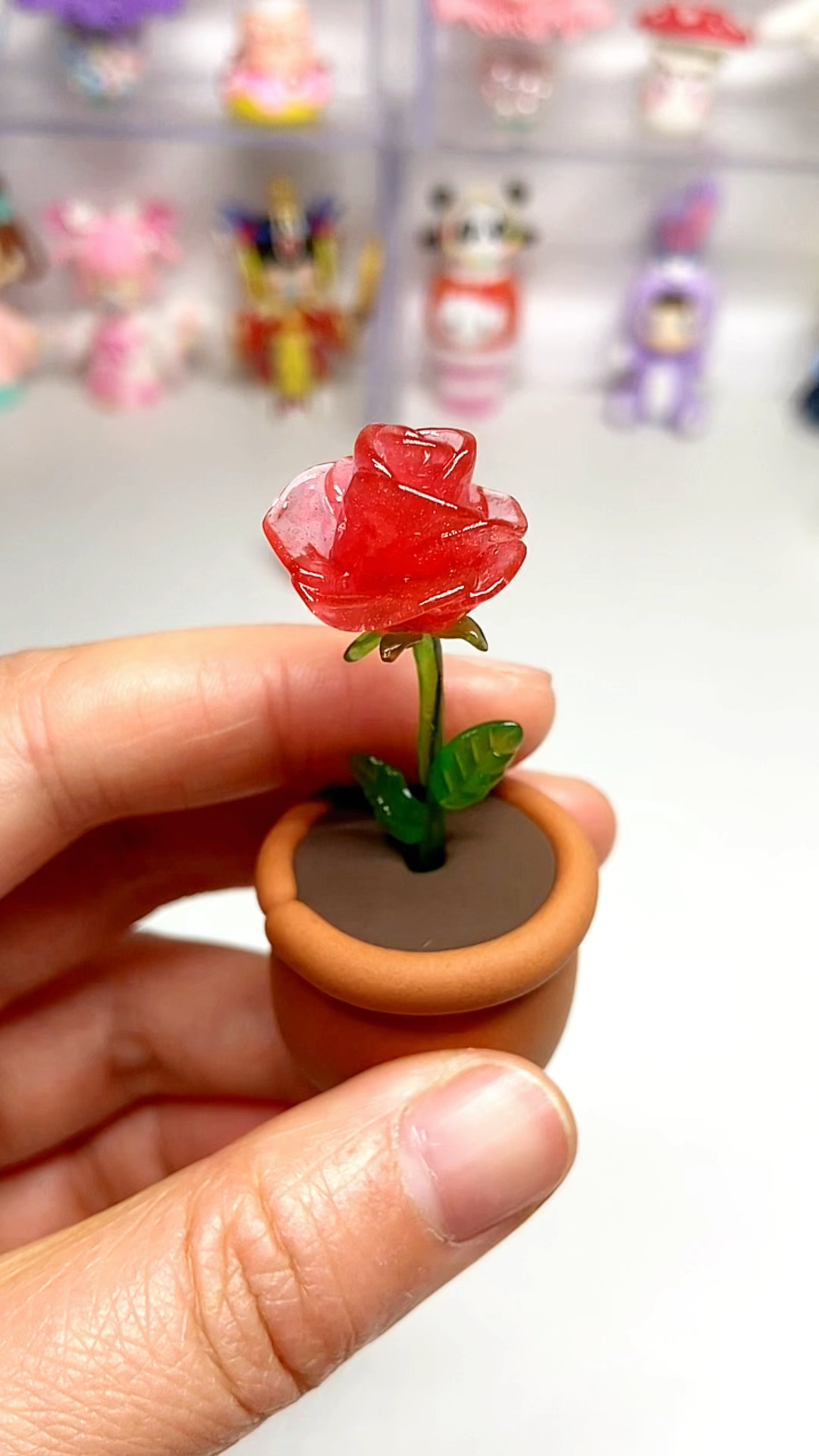 #粘土手工#玫瑰花小摆件教程