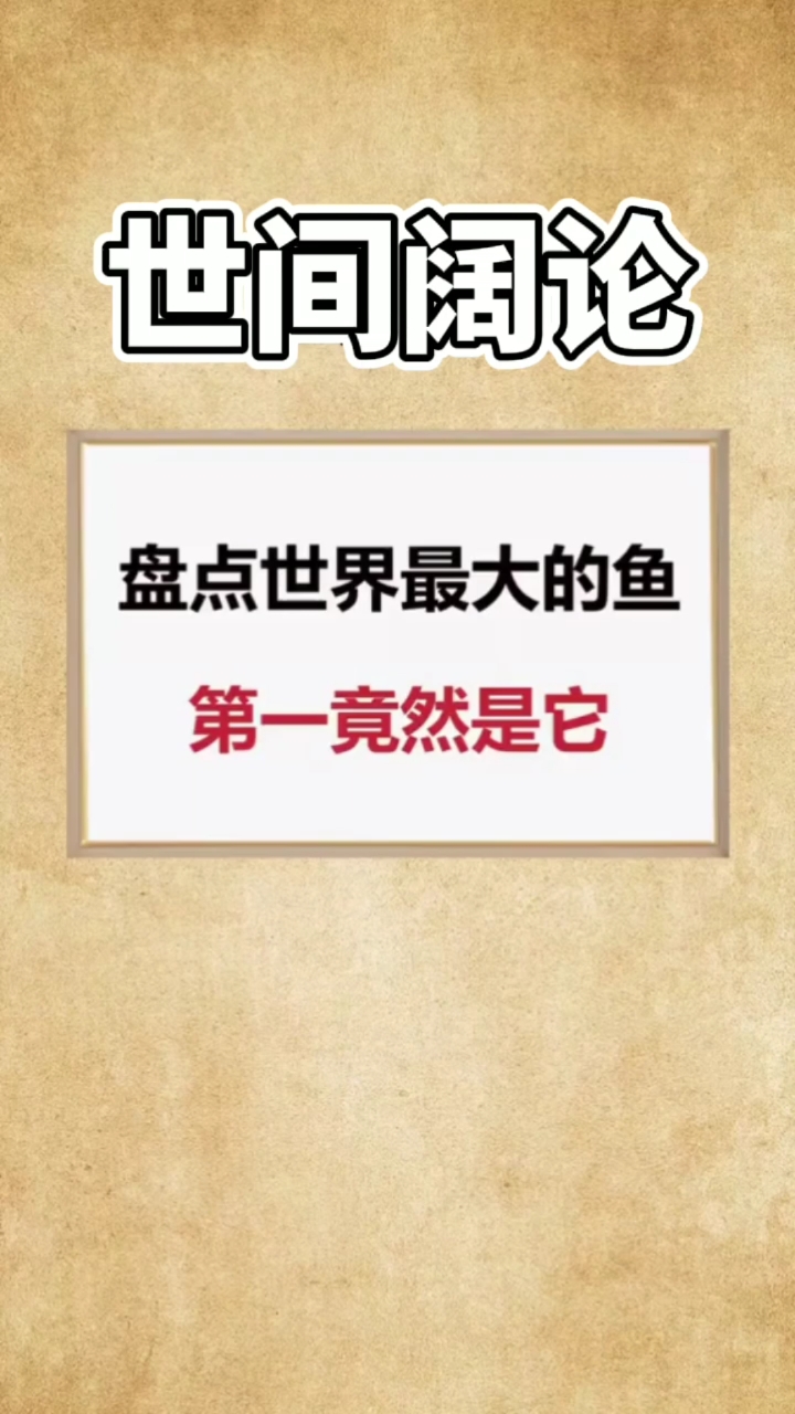 盘点世界最大的鱼