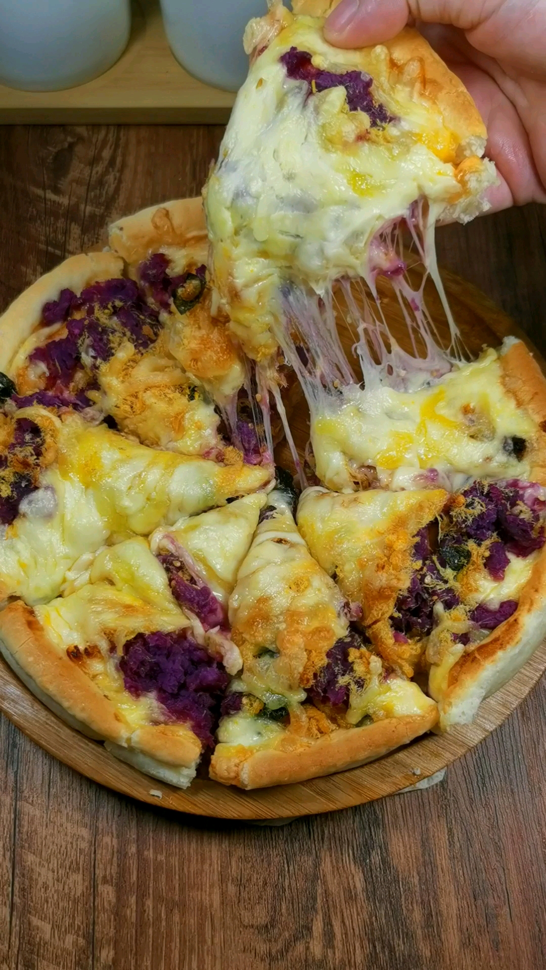 #夏食记#头一回做紫薯披萨,真没想到太好吃了