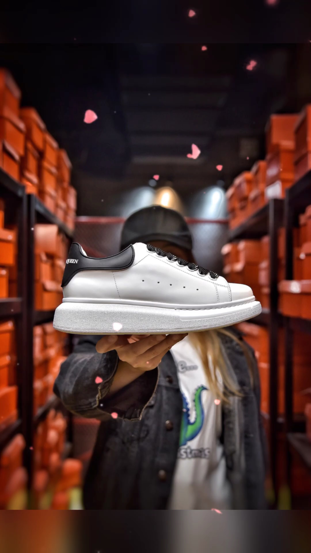 AlexanderMcQueen/亚历山大麦昆松糕鞋厚底增高小白鞋