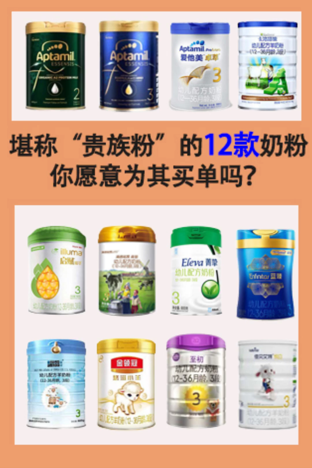 堪称“贵族粉”的12款奶粉,你愿意为其买单吗?